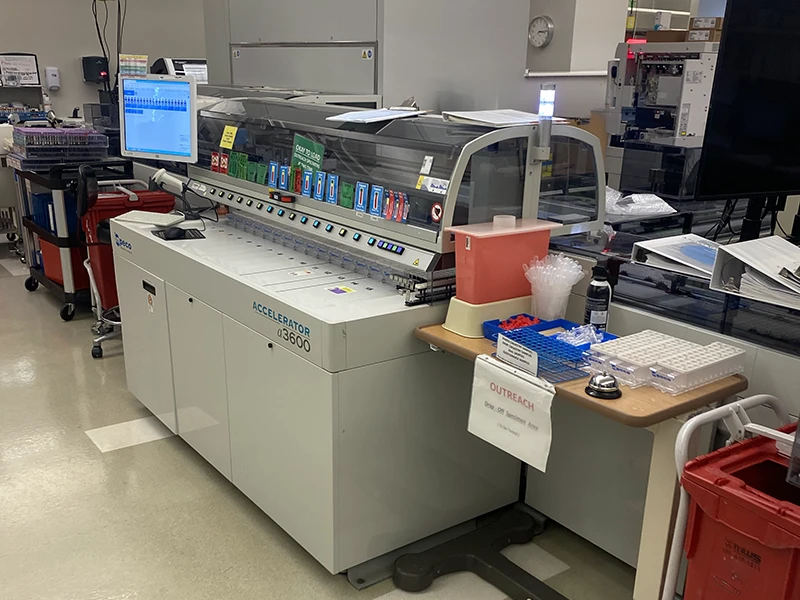 Active clinical laboratory renovation with new casework, equipment, and biosafety infrastructure by Selvaggi Built